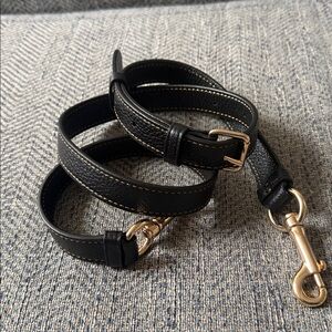 Coach Black Leather Replacement Strap With Gold Hardware